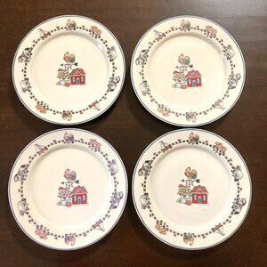 Vtg 1994 Stoneware Artist Signed “Windy Hill” Salad Plate Farm Country Charm